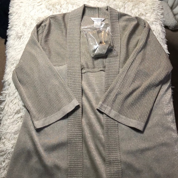 Misook Sweaters - Misook pale gold open tie sweater BNWT plus size